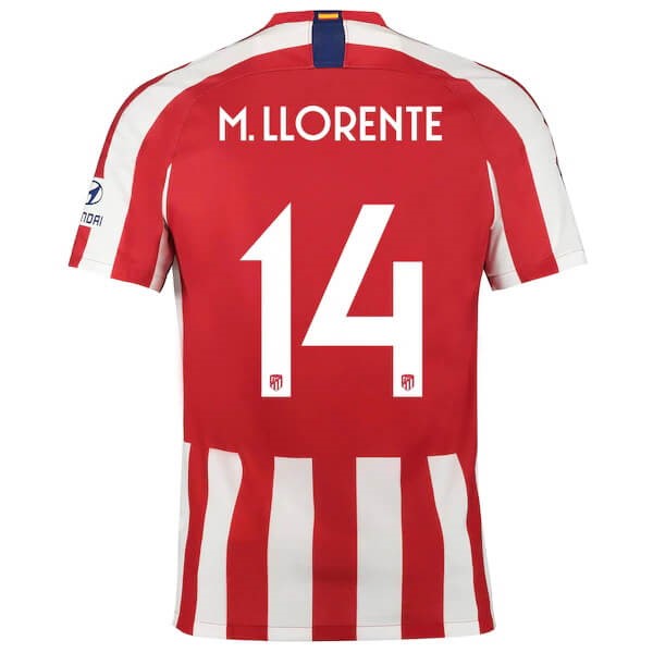 Tailandia Camiseta Atletico Madrid NO.14 M.Llorente 2019-20 Rojo